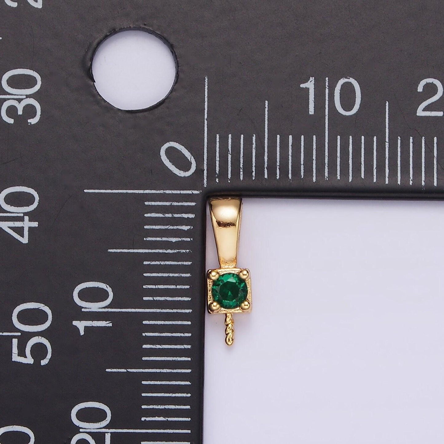 Gold peg bail caps for half drilled pearls and beads gold tone bead caps with peg with cz stone z511