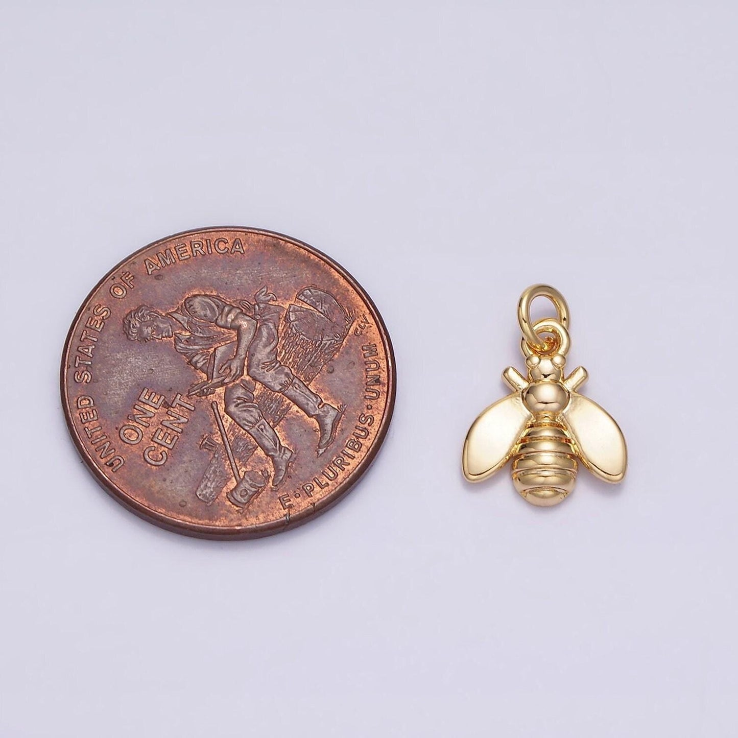 Mini gold filled fly charm small insect pendant ac1131