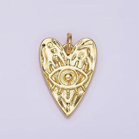 Dainty gold evil eye charm rustic heart shaped charm greek eye of ra pendant for necklace bracelet component ac910