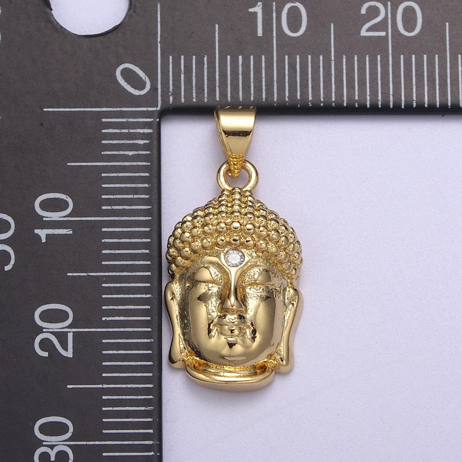 Buddha head gold pendant necklace charm h-129