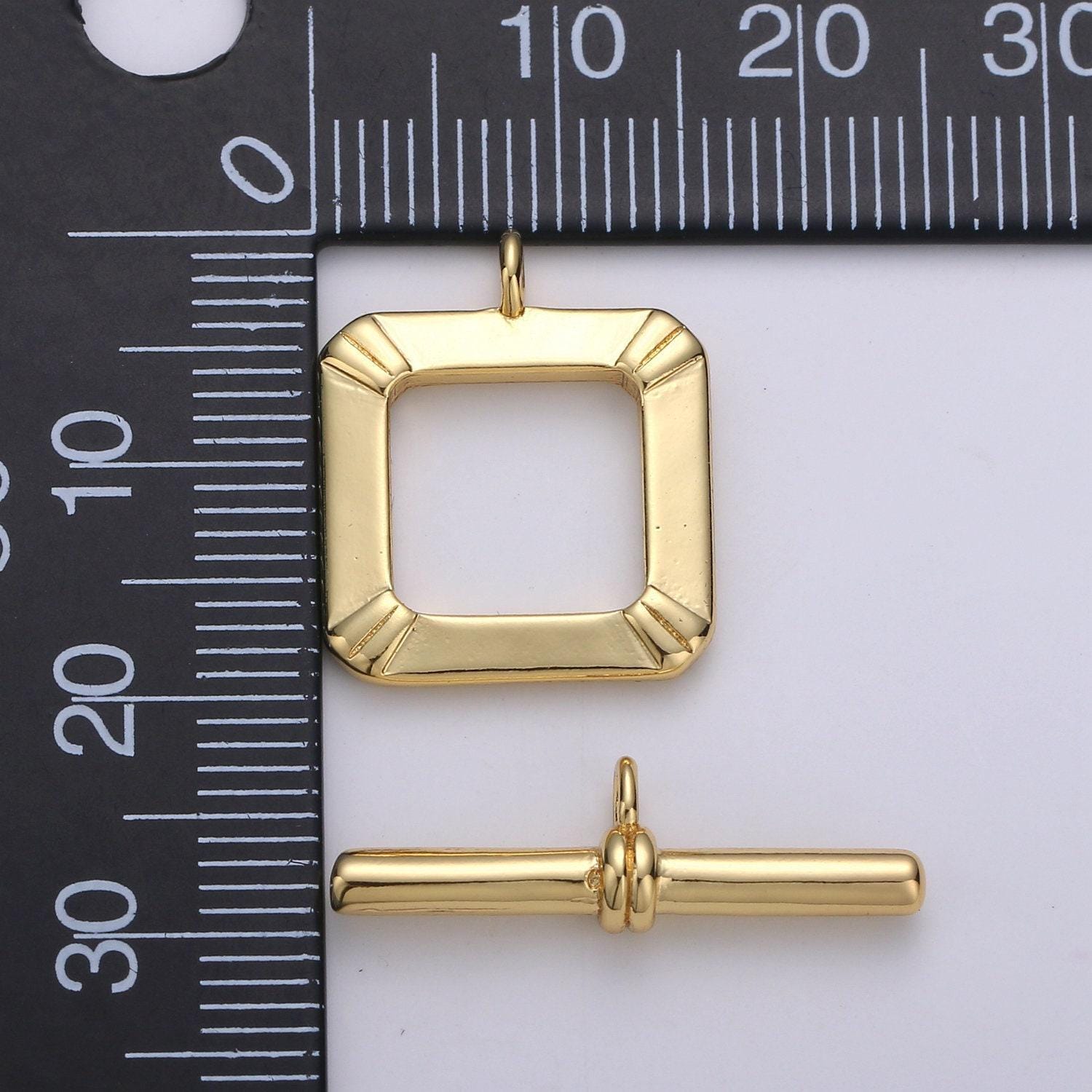 1 set 15mm gold toggle clasp square toggla clasp for jewelry making supply, supp-829