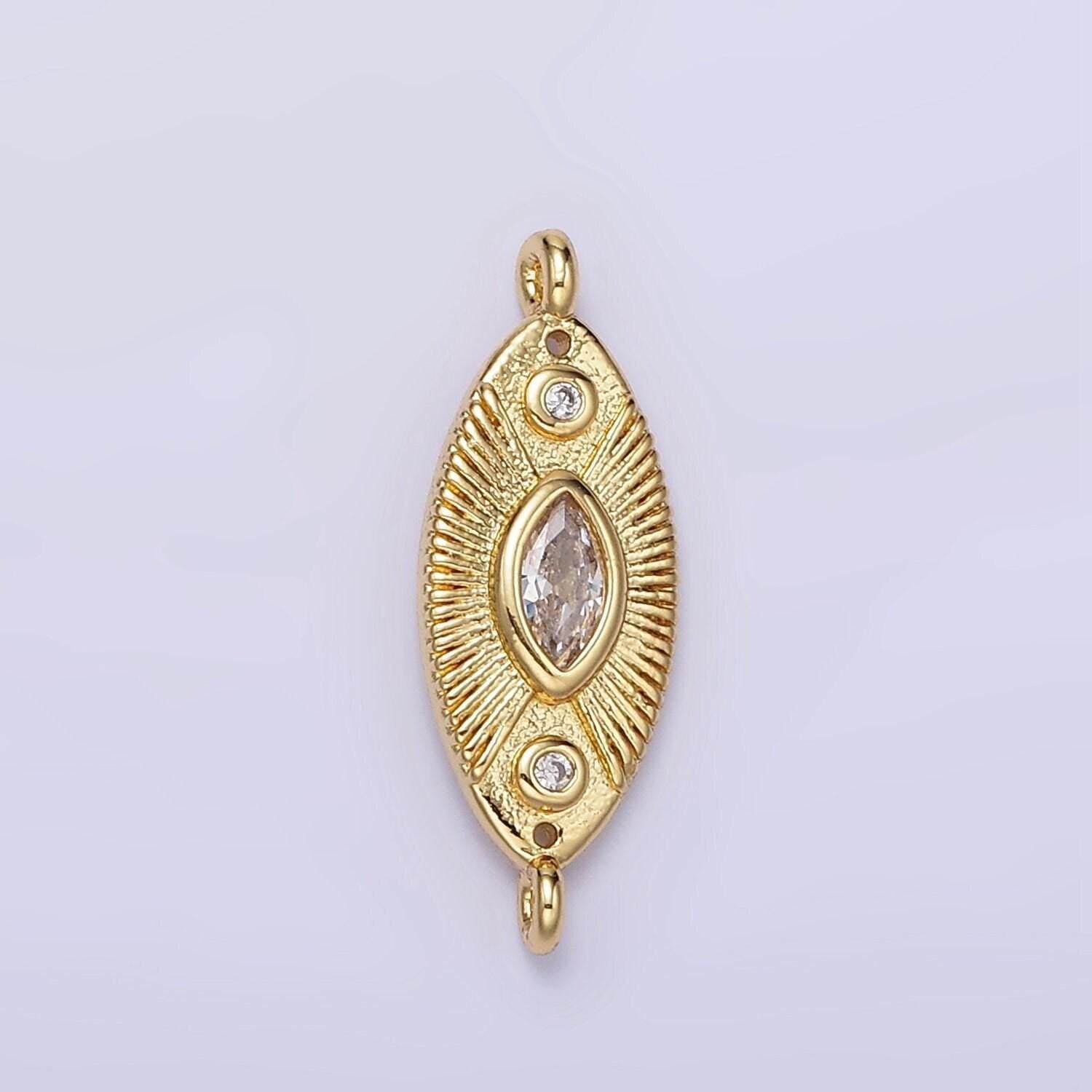 24k gold filled dainty simple evil eye charm micro pave cubic zirconia cz stones for bracelet necklace jewelry finding | f041 d438