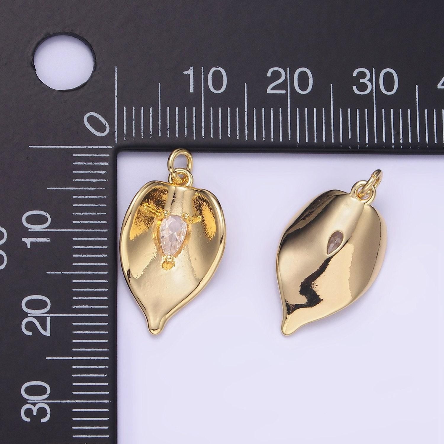 Gold plated leaf charms mini plant charm, tree charm, nature charm inspired for necklace bracelet earring supply w552
