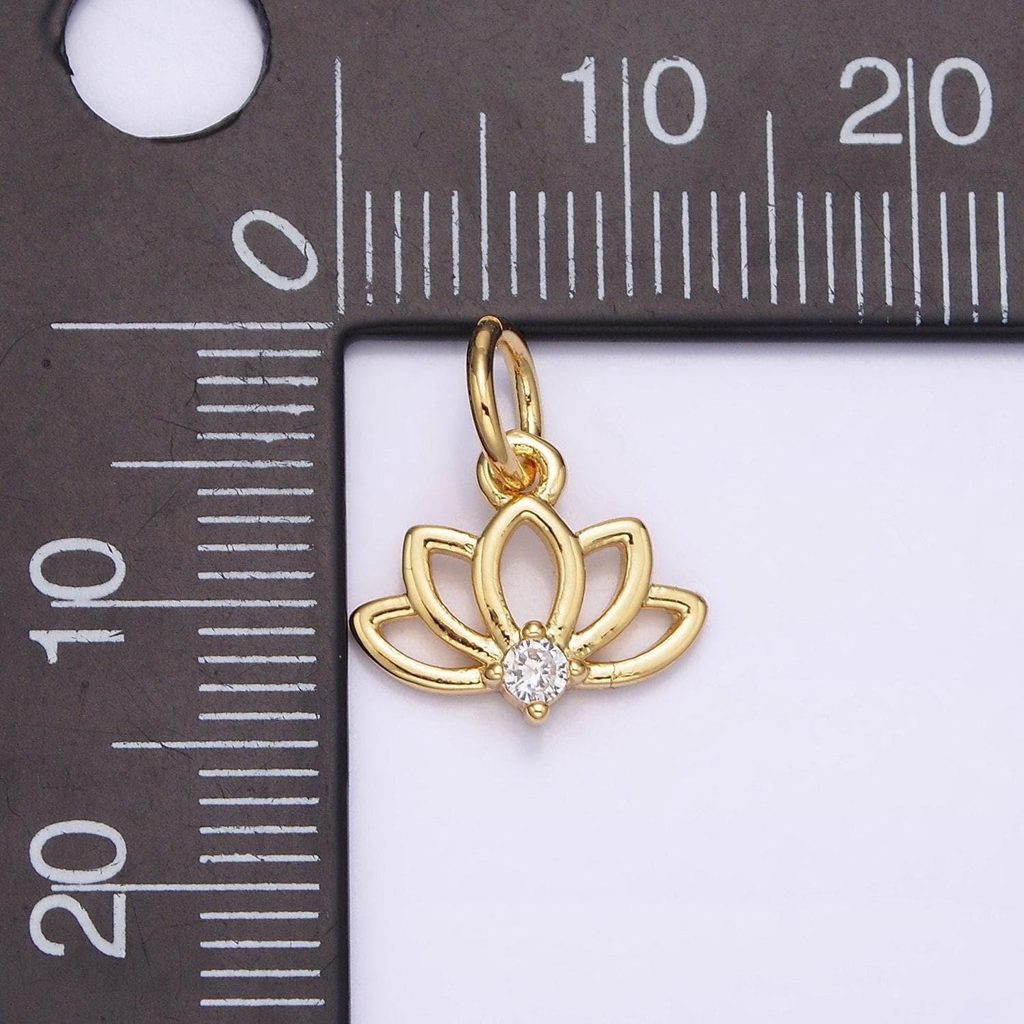 Dainty lotus flower 16k gold filled charm tiny cz yoga/ zen/ meditation symbol jewelry bracelet earring necklace n-977
