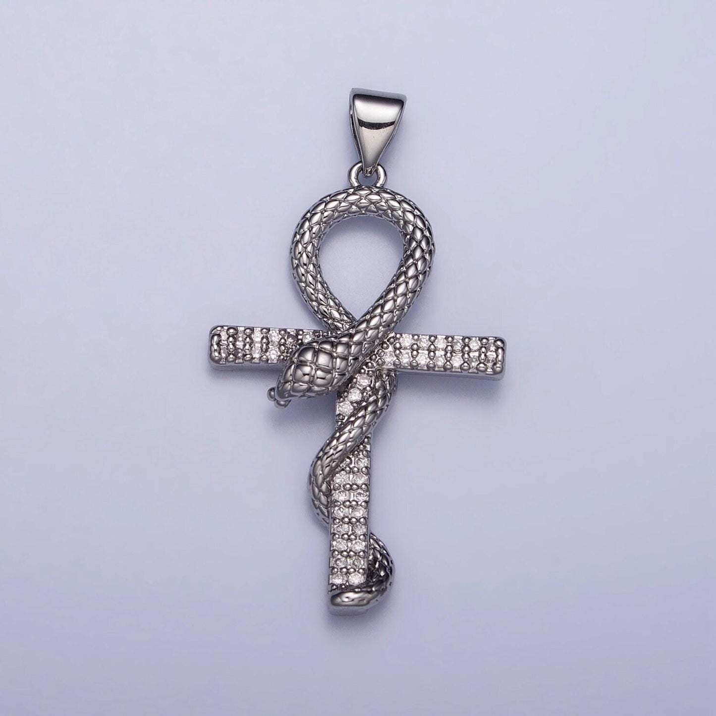 18k gold filled ankh, symbol of life, egyptian pantheon, crux ansata, cubic serpent necklace pendant charm gold snake cross pendant aa392