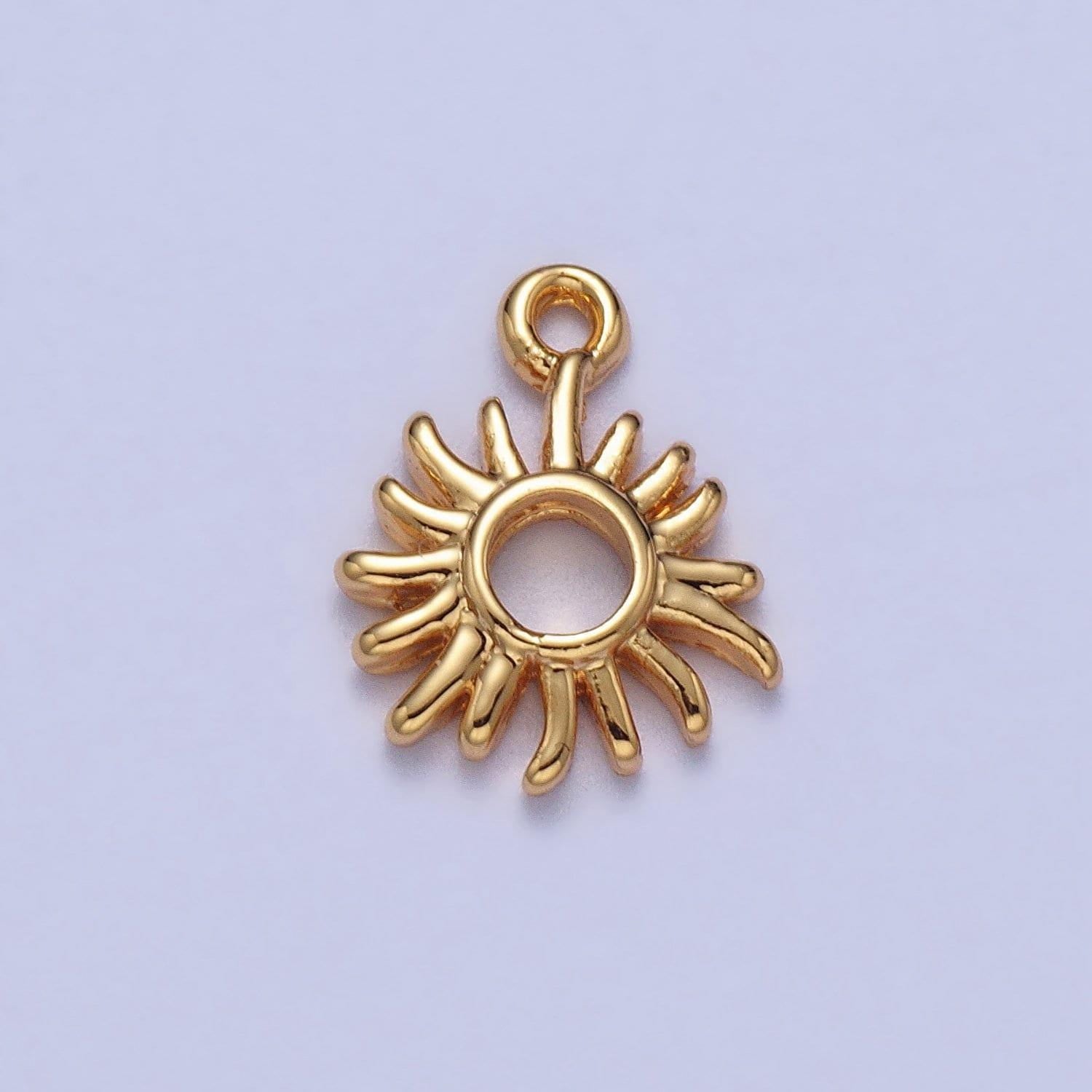 Mini gold sun charm celestial charm bohemian yogi charm jewelry finding silver sun ray charm for necklace bracelet earring supply ac040