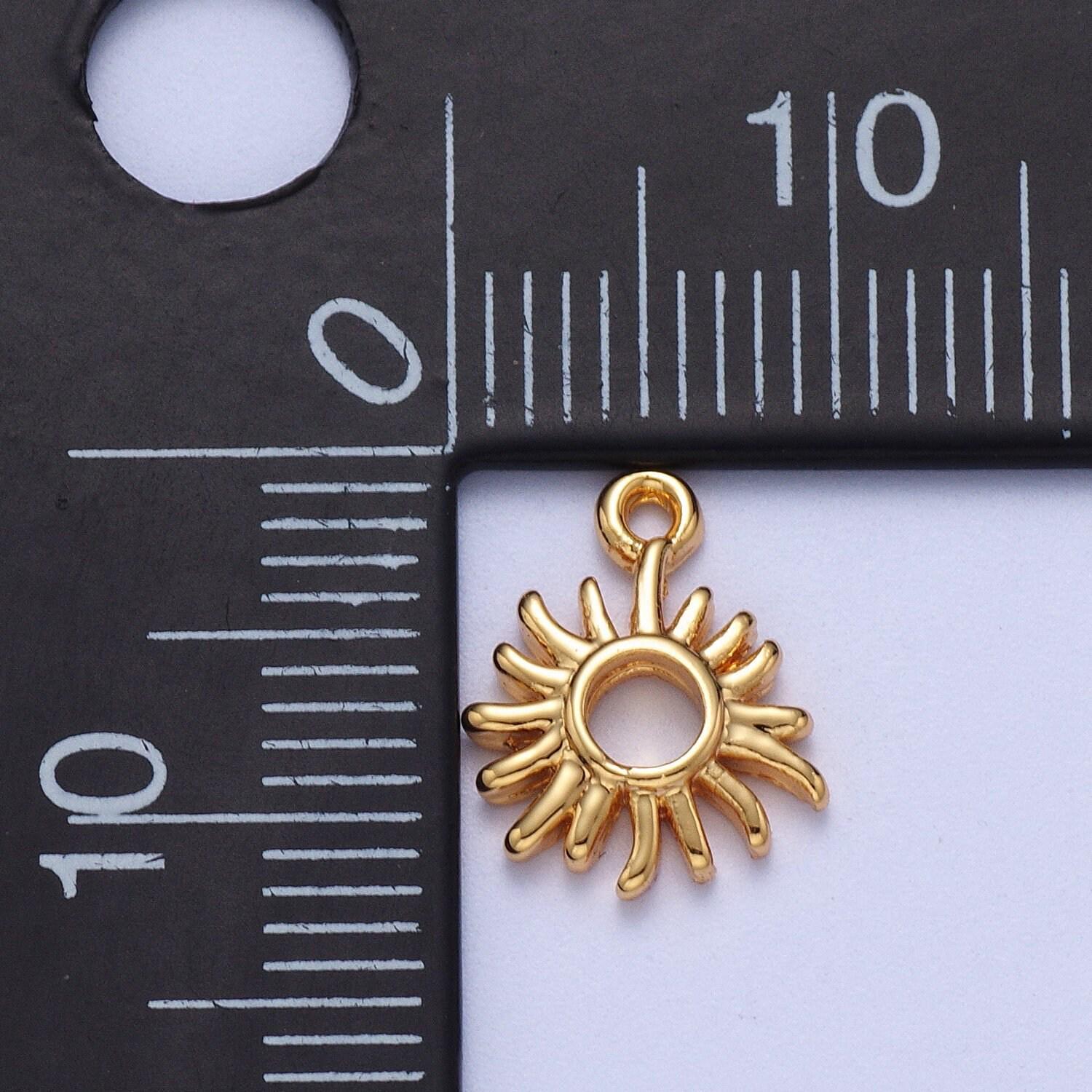 Mini gold sun charm celestial charm bohemian yogi charm jewelry finding silver sun ray charm for necklace bracelet earring supply ac040