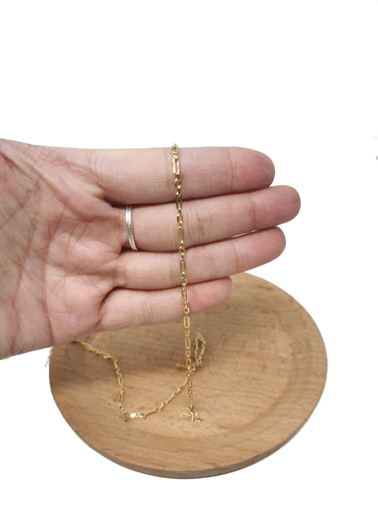 14k gold rolo cable chain by yard, cable rolo chain,wholesale bulk roll chain for jewelry making,thickness 0.5mm,roll- 43