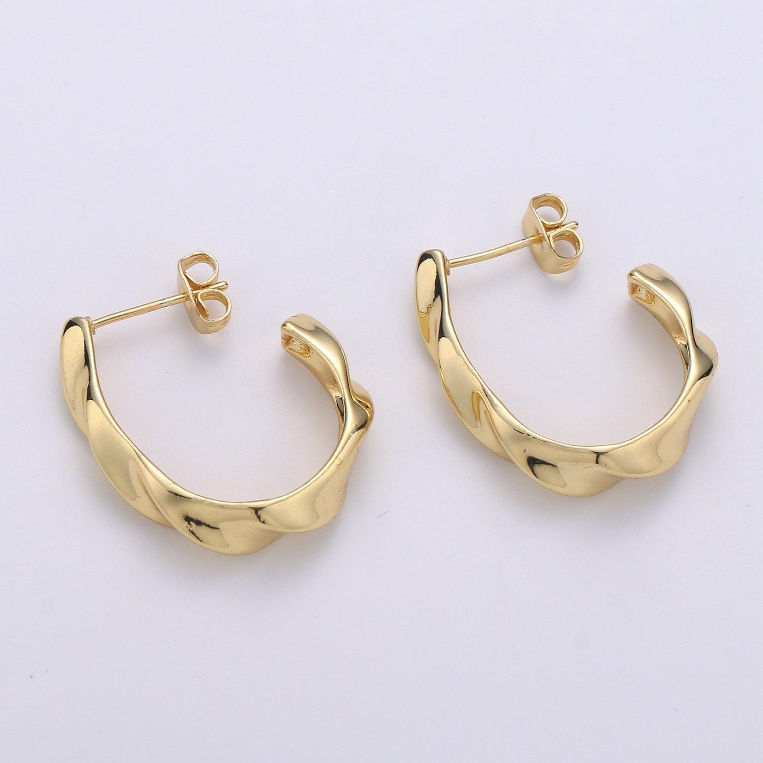 2pcs 14k gold circular hoop earring, earring supplies for diy earring jewelry, earring supply diy findings, perfect for diy earrings