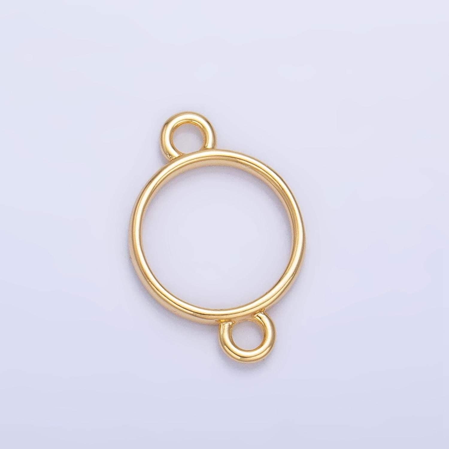 Minimalist open circle 24k gold filled charm connector