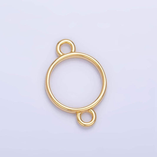 Minimalist open circle 24k gold filled charm connector