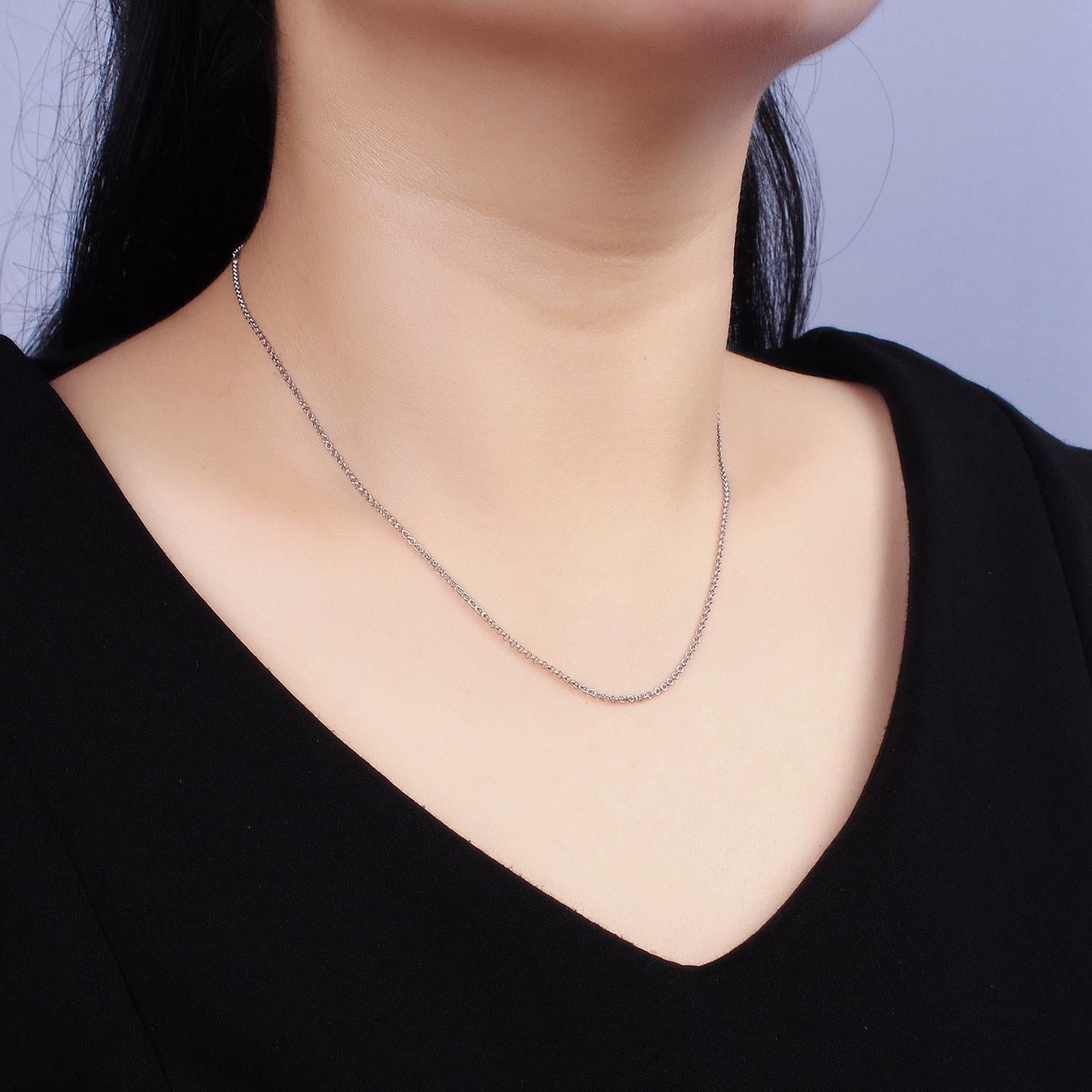 Dainty simple chain necklace sterling silver necklace thin rolo necklace minimalist jewelry necklace everyday necklace gift for her wa-1964