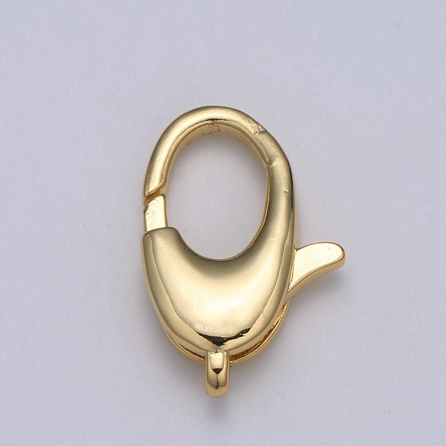 1pc wholesale lobster clasp 24k gold , oval lobster claw for jewelry making, size option 19.6mmx12.8mm, supp-1110