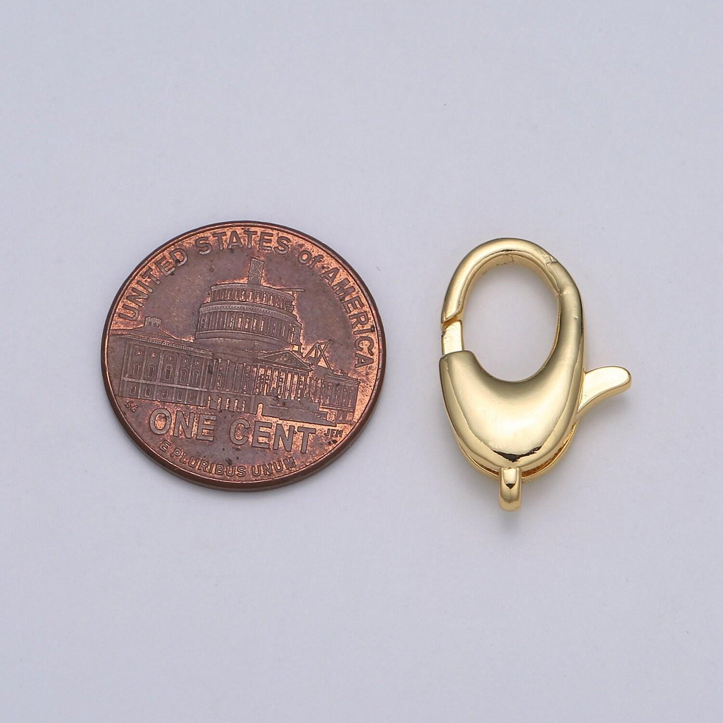 1pc wholesale lobster clasp 24k gold , oval lobster claw for jewelry making, size option 19.6mmx12.8mm, supp-1110