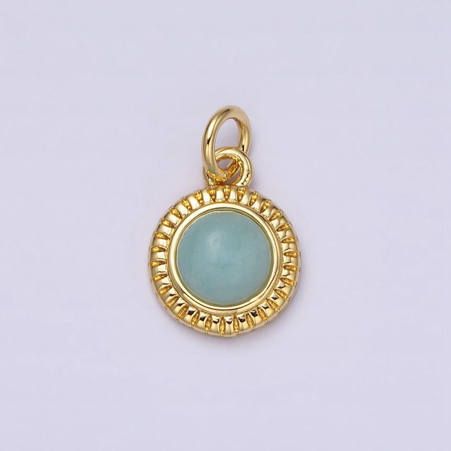 24k gold filled rose quartz, aventurine, labradorite, blue agate, amethyst round pendant | aa195 - aa199