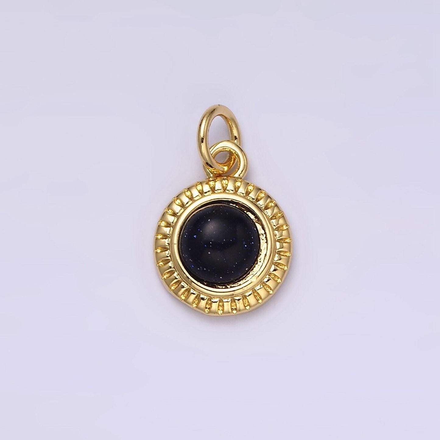 24k gold filled rose quartz, aventurine, labradorite, blue agate, amethyst round pendant | aa195 - aa199
