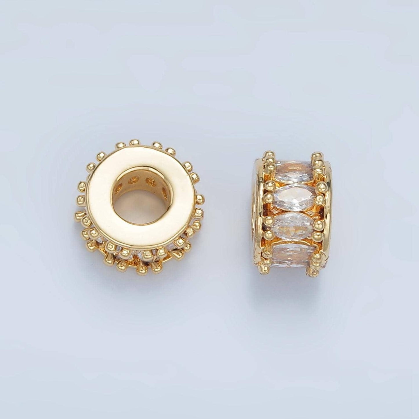1pc gold cz marquise spacer beads for diy beaded bracelet jewelry charms rondelle bead spacer bead size 9mm bead b905