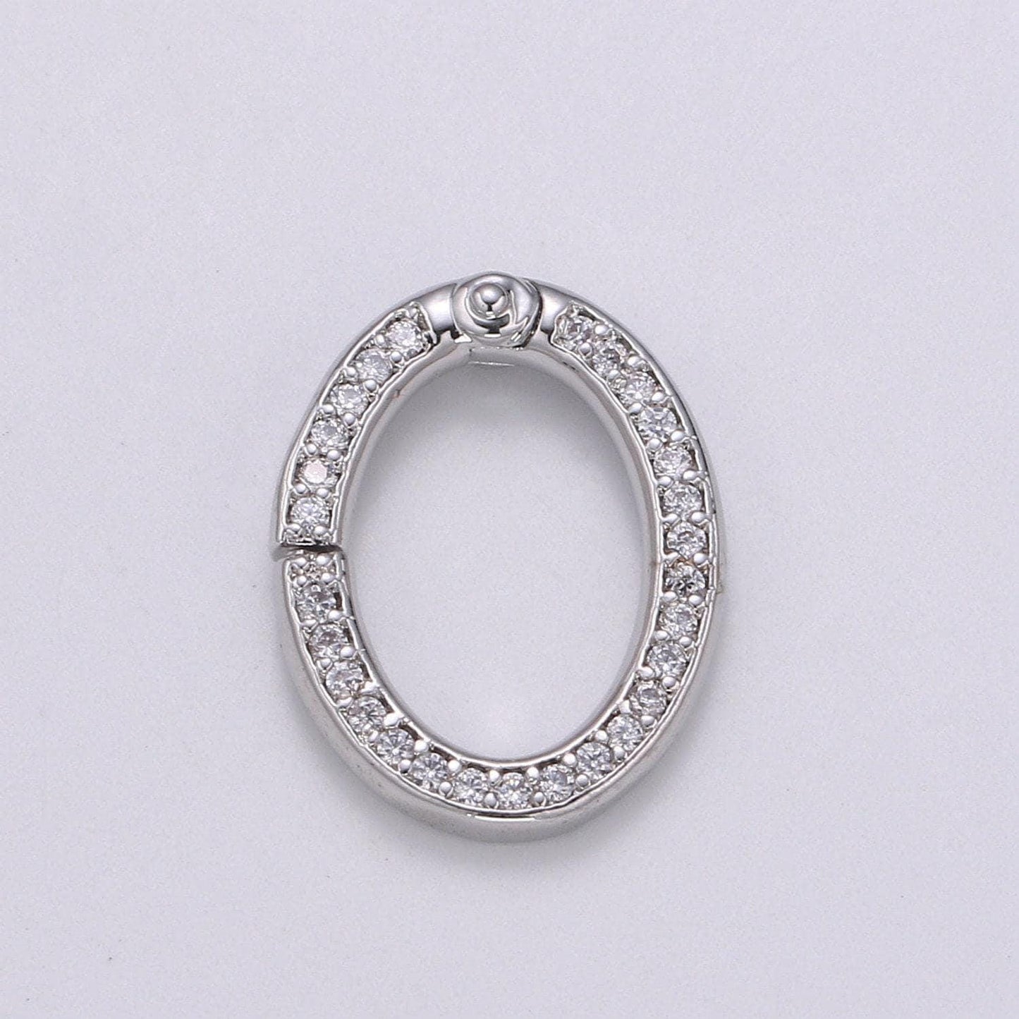 1 pc cz pave 24k gold spring gate ring, 15 mm push gate ring, oval charm holder clasp for connector, wristlet holder k147, k148