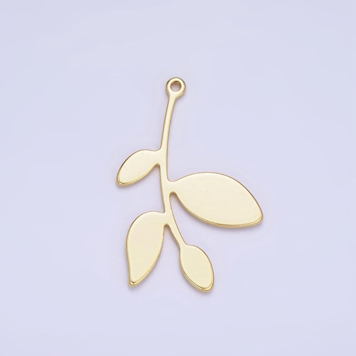 14k gold filled spring leaf charm 24mm | ag-636