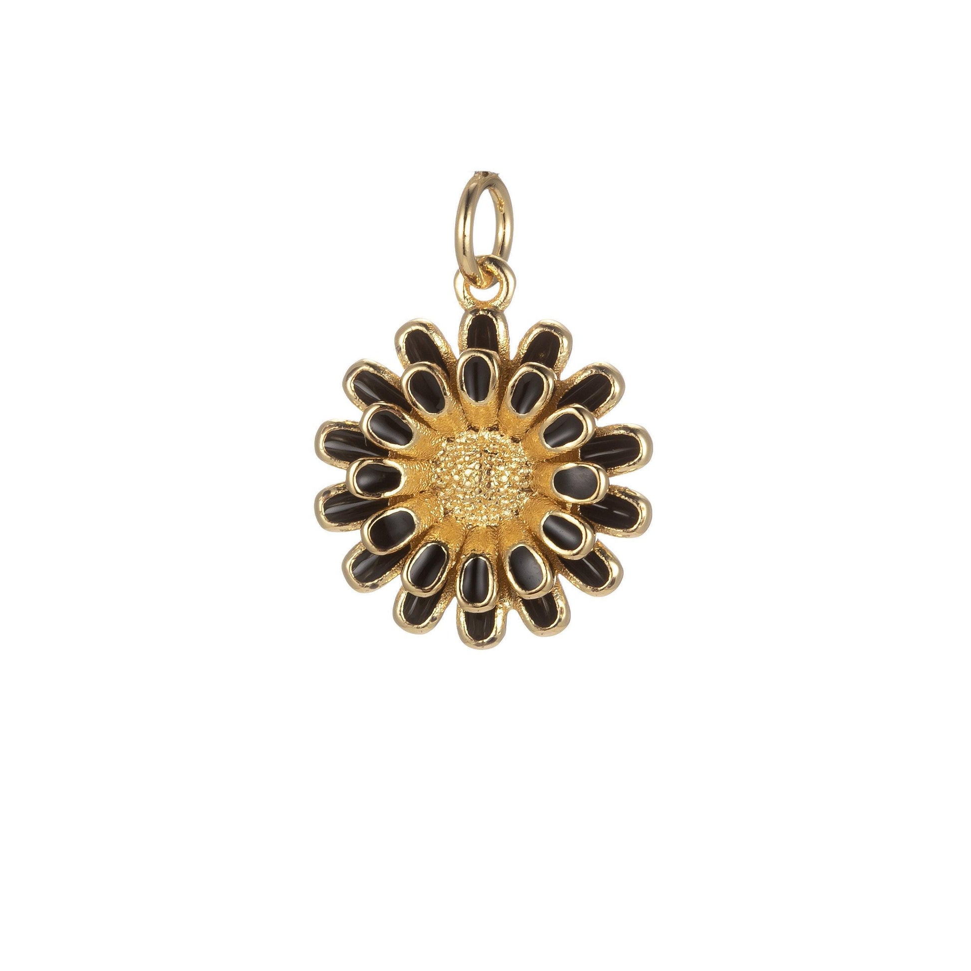Dainty sun flower charm necklace bracelet earring enamel floral charm summer women jewelry black blue pink green orange yellow e833