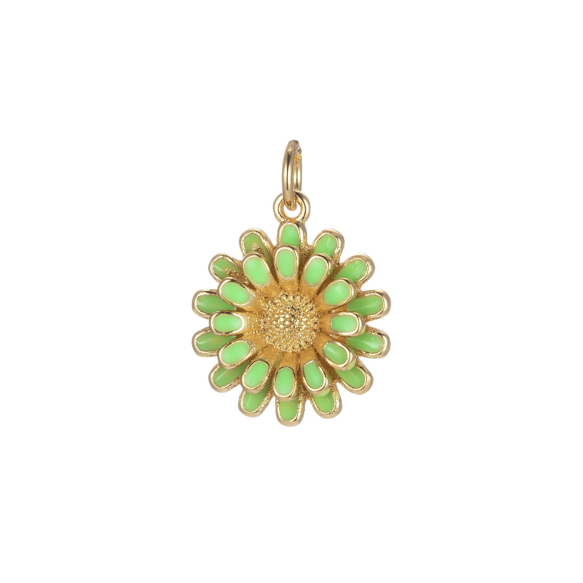 Dainty sun flower charm necklace bracelet earring enamel floral charm summer women jewelry black blue pink green orange yellow e833