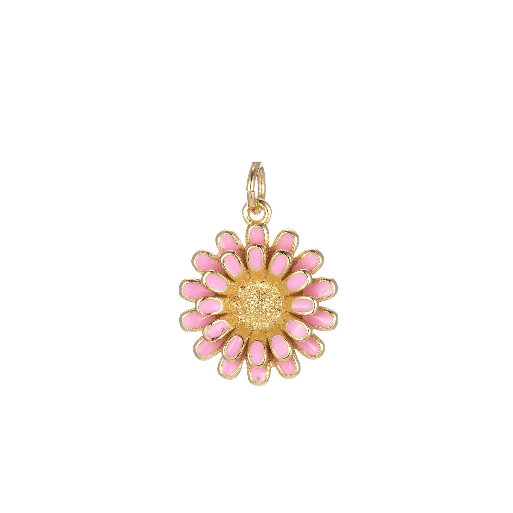 Dainty sun flower charm necklace bracelet earring enamel floral charm summer women jewelry black blue pink green orange yellow e833
