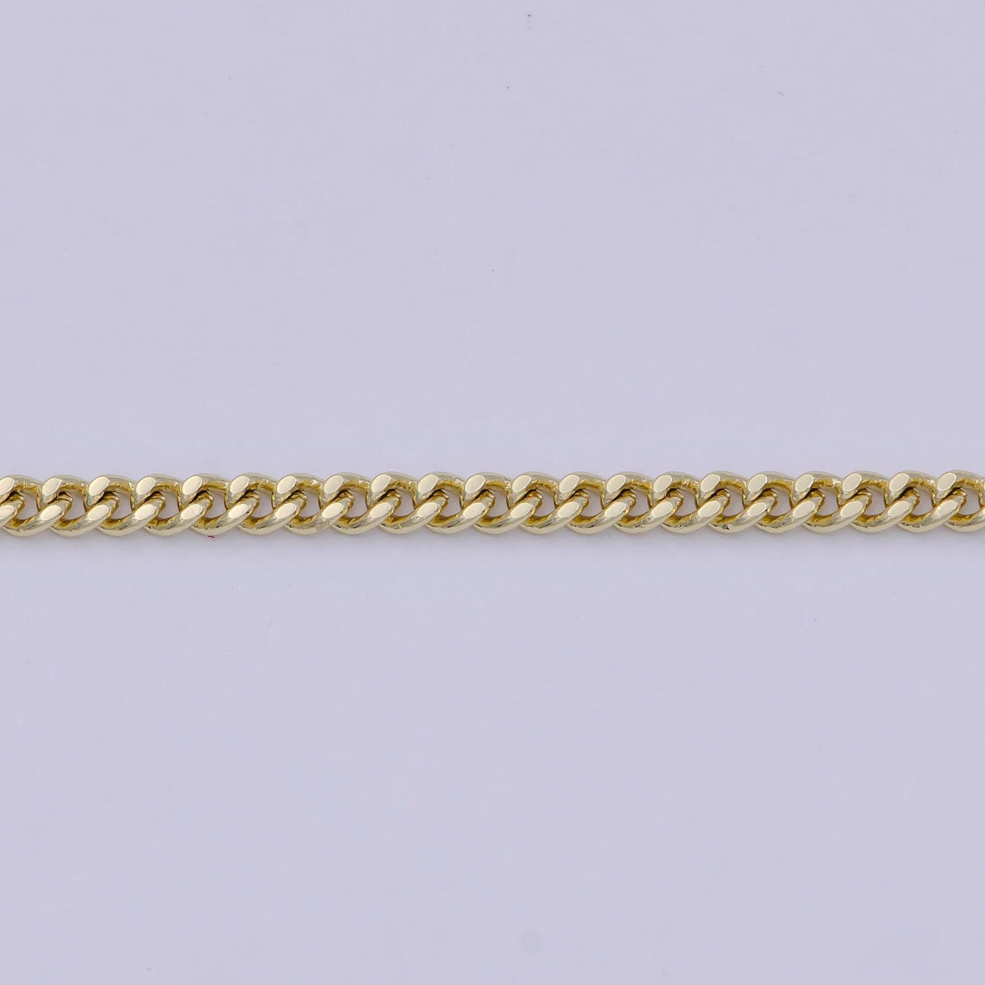 14k gold filled curb chain necklace 2.1mm width dainty gold chain necklace wa-756