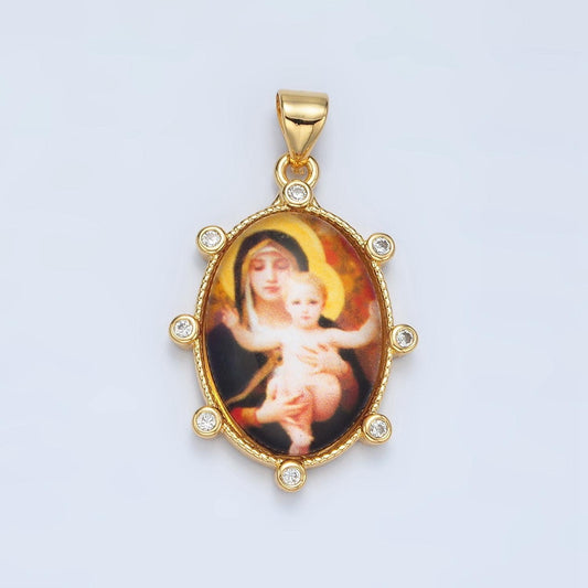 Dainty gold filled catholic medals virgin mary pendant our lady of guadalupe with baby jesus picture pendant medallion religious charm aa903