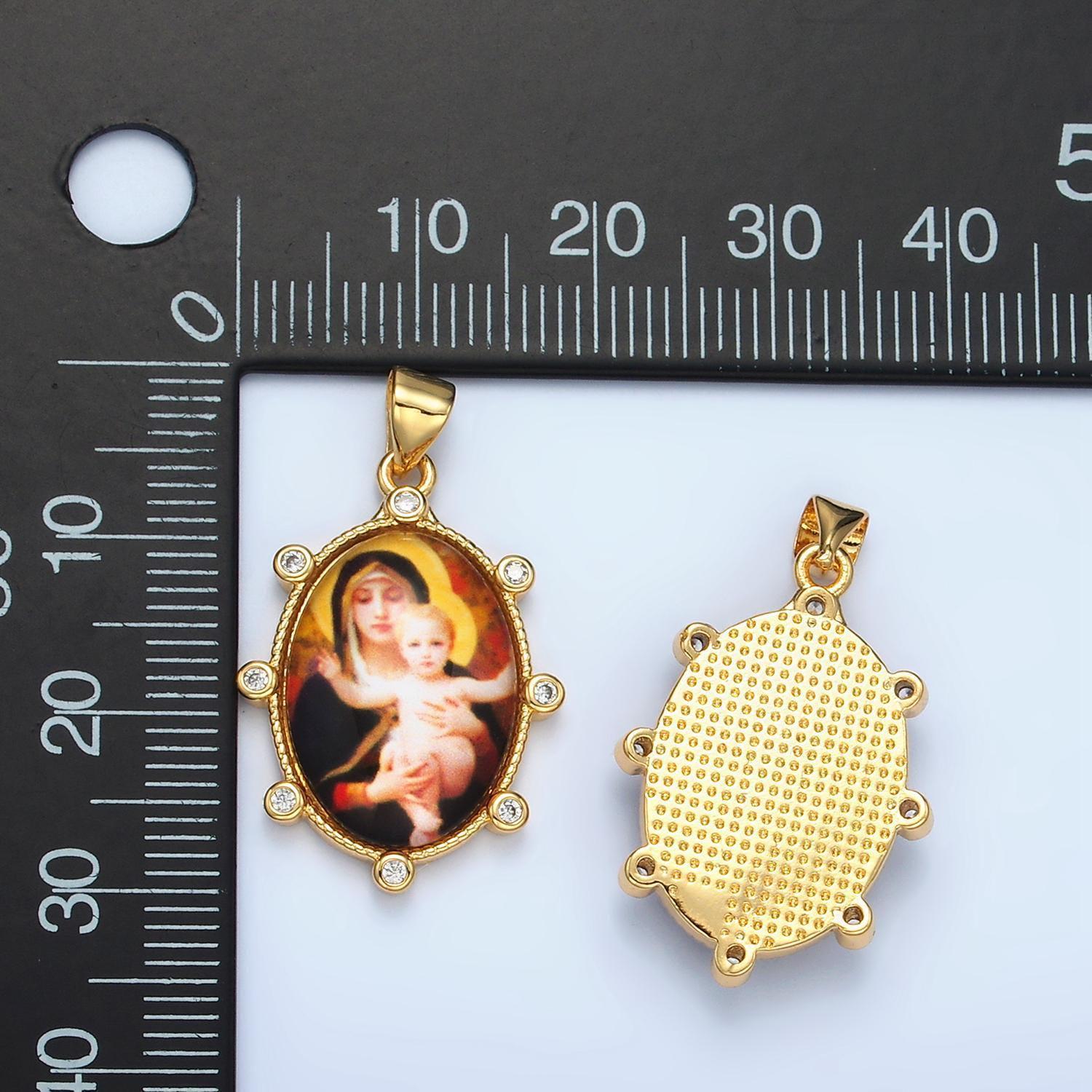 Dainty gold filled catholic medals virgin mary pendant our lady of guadalupe with baby jesus picture pendant medallion religious charm aa903