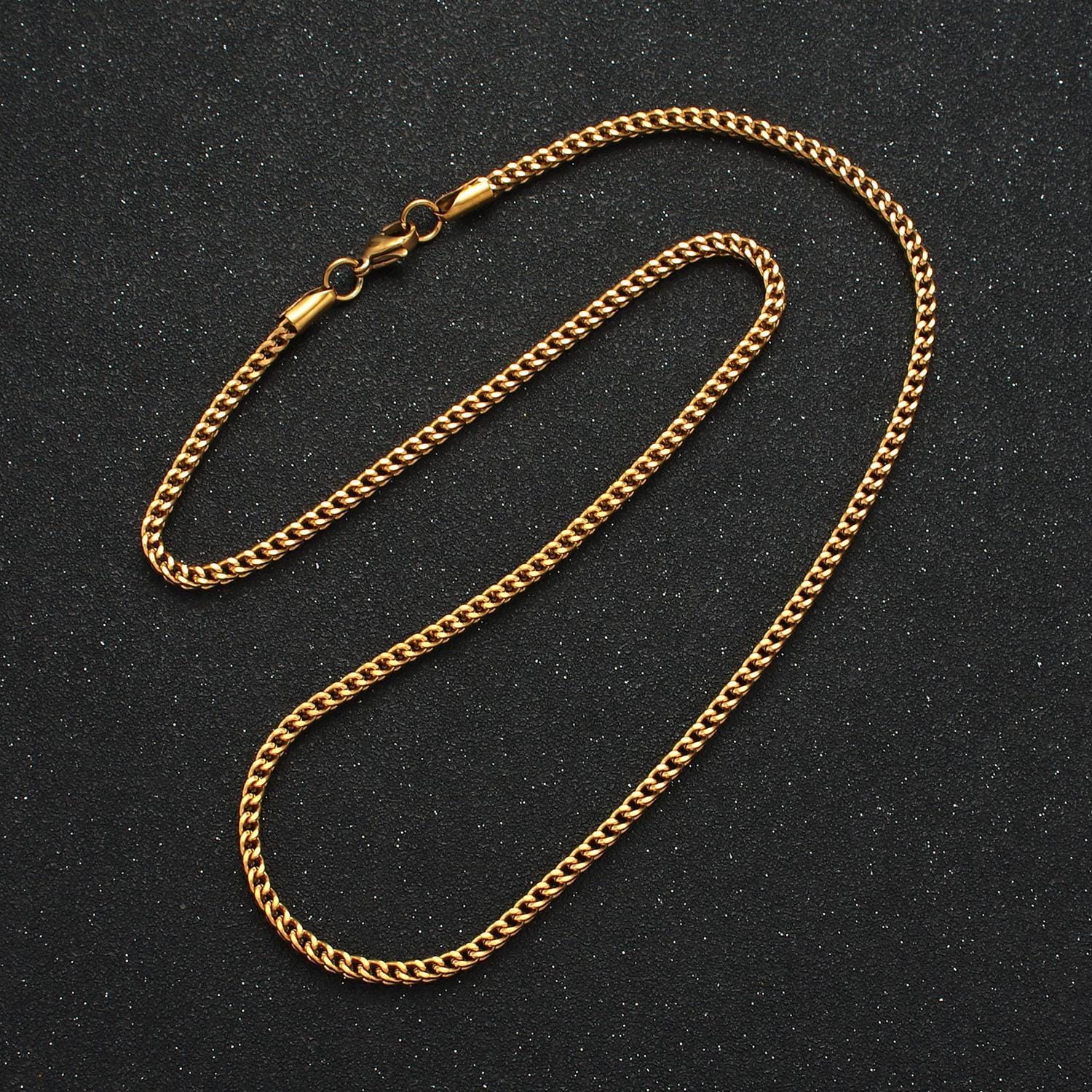 20 inch curb chain stainless steel necklace in gold & silver | wa-2590 wa-2591