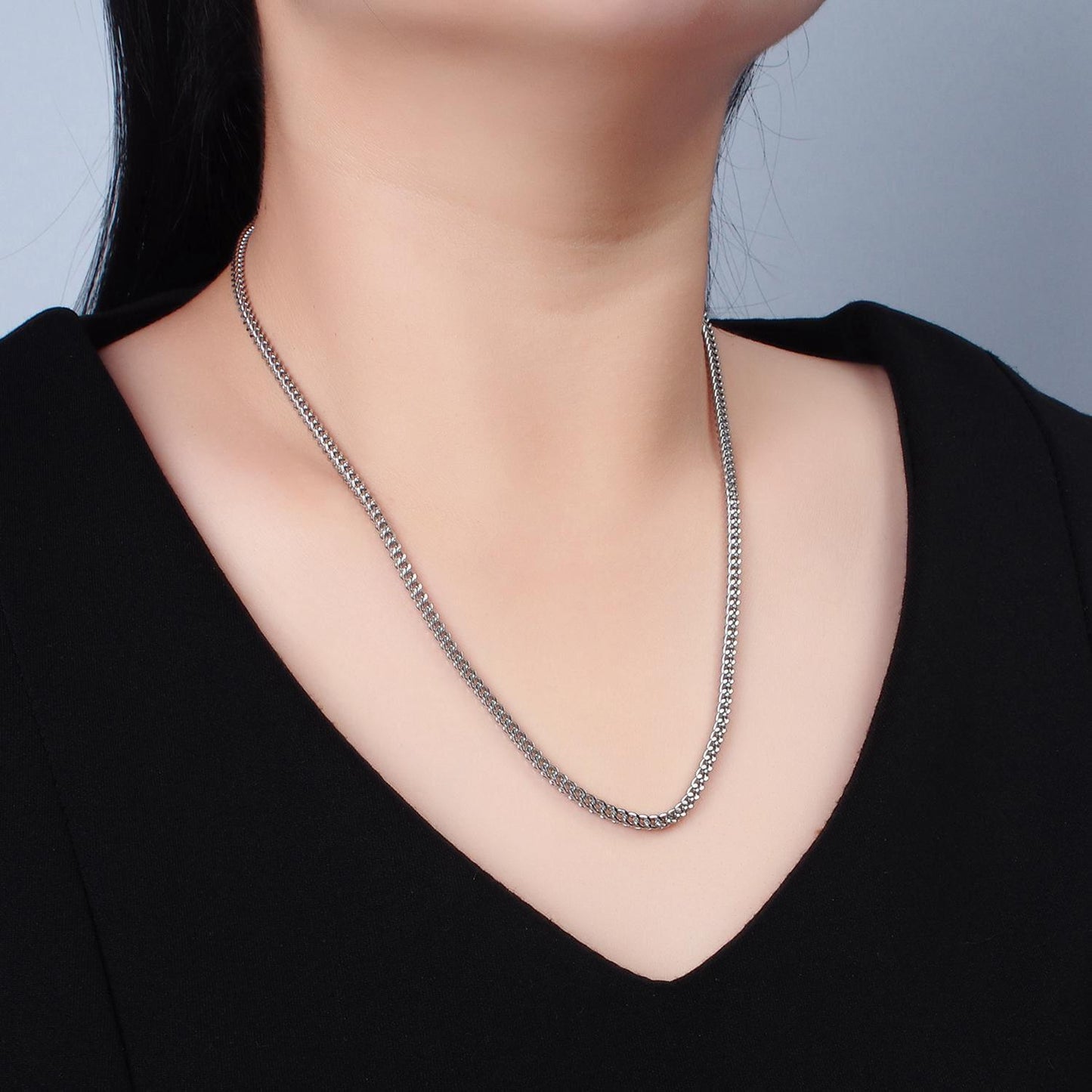 20 inch curb chain stainless steel necklace in gold & silver | wa-2590 wa-2591