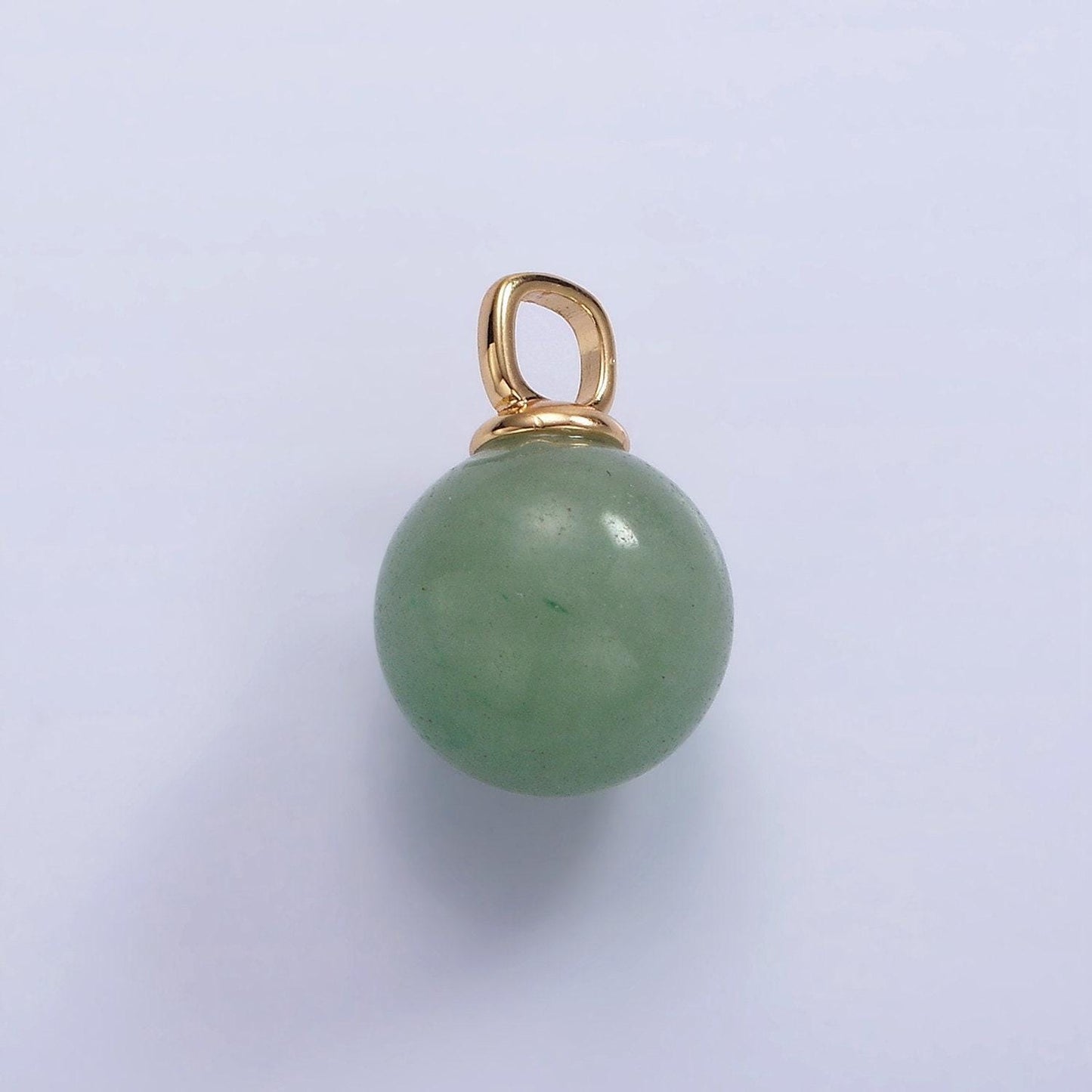 14k gold filled 12mm round natural gemstone drop personalized pendant birthstone jewelry christmas ornament ball | ac808 - ac813
