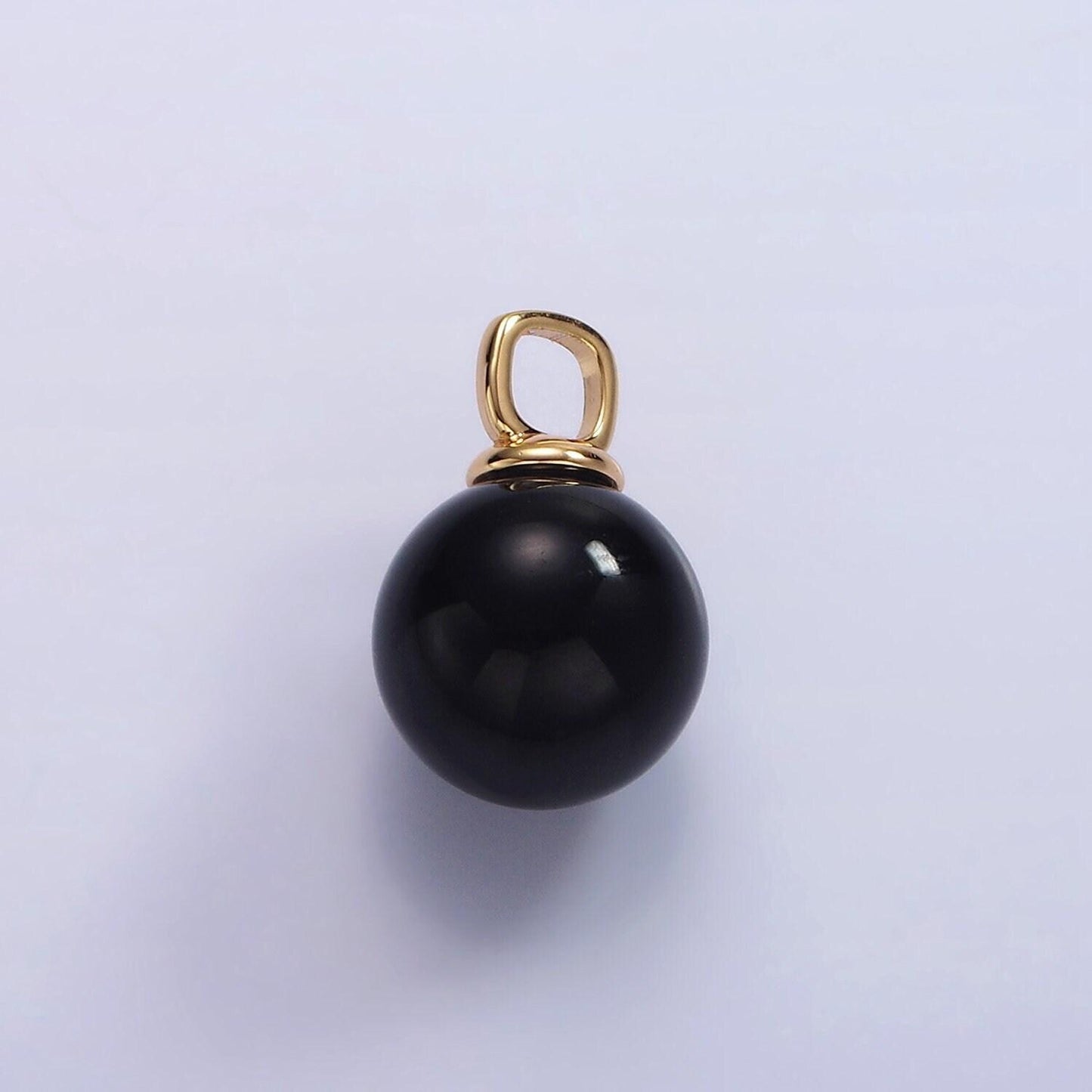 14k gold filled 12mm round natural gemstone drop personalized pendant birthstone jewelry christmas ornament ball | ac808 - ac813