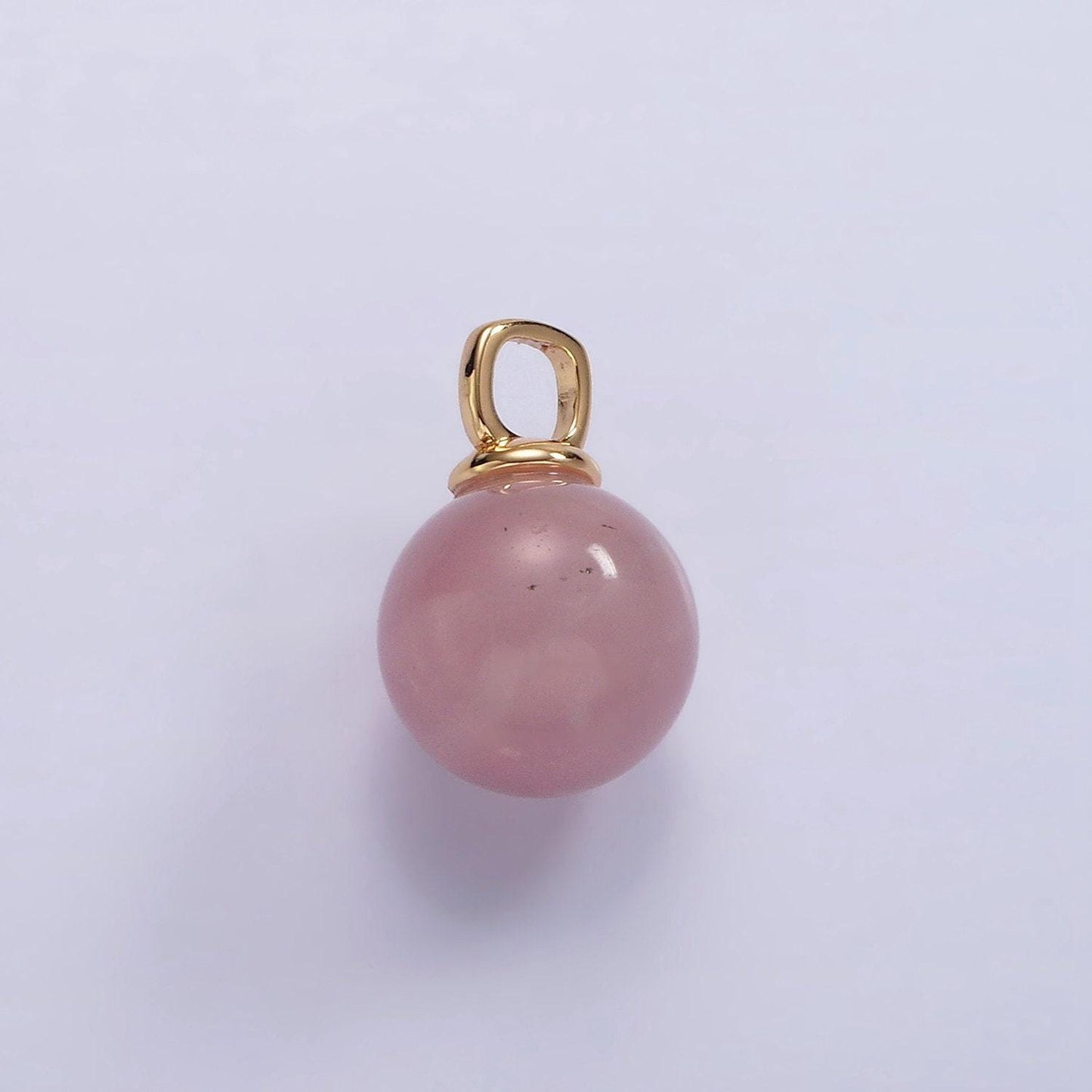 14k gold filled 12mm round natural gemstone drop personalized pendant birthstone jewelry christmas ornament ball | ac808 - ac813