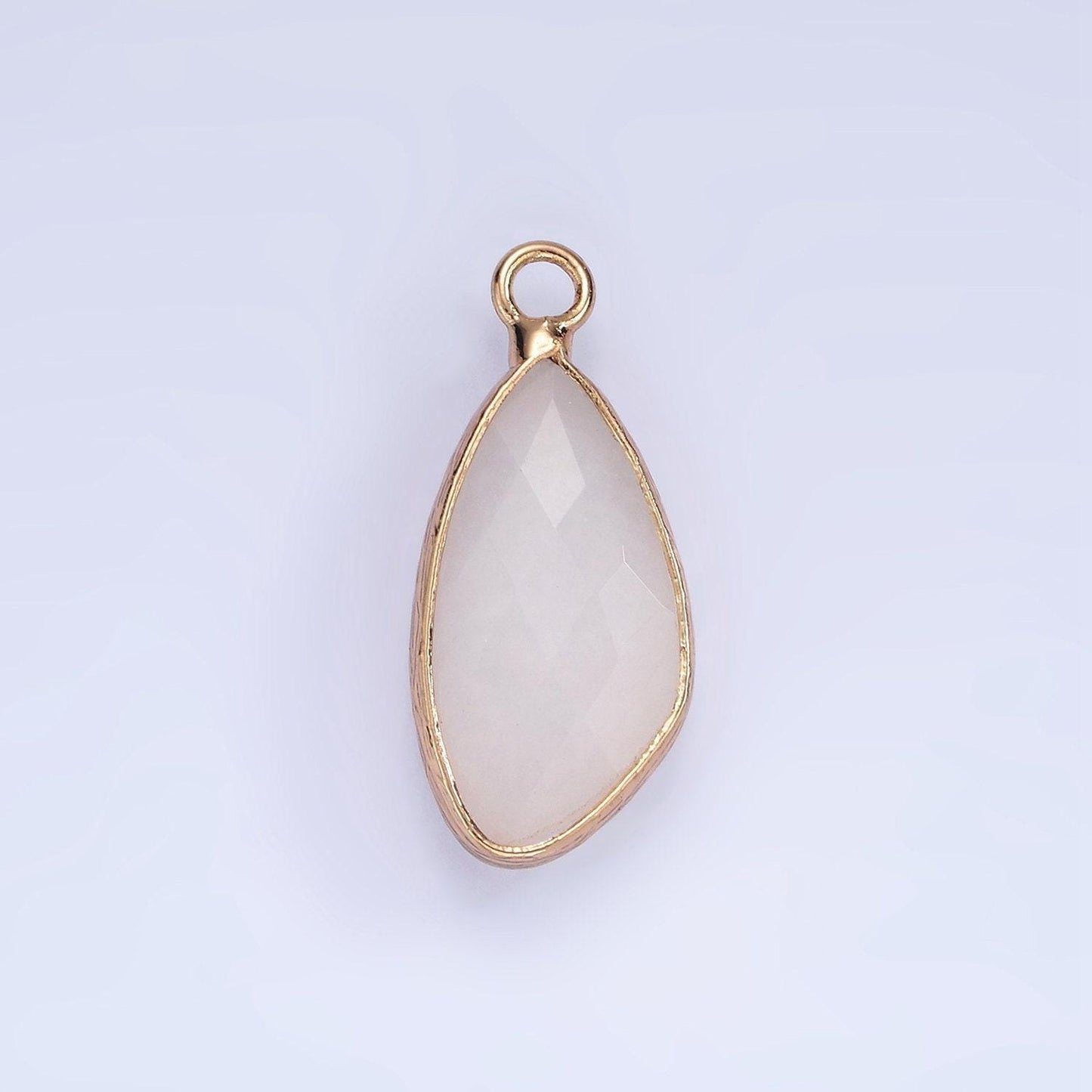 14k gold filled multifaceted amethyst, clear - rose -strawberry quartz, white stone, labradorite, amazonite, moonstone charm | n1660 - n1668
