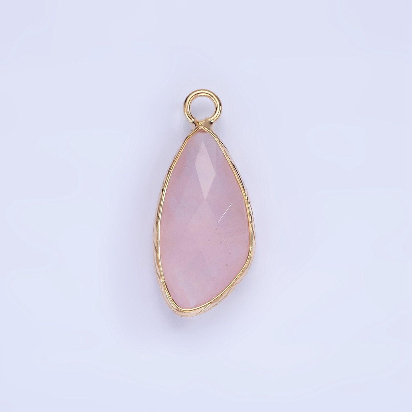 14k gold filled multifaceted amethyst, clear - rose -strawberry quartz, white stone, labradorite, amazonite, moonstone charm | n1660 - n1668