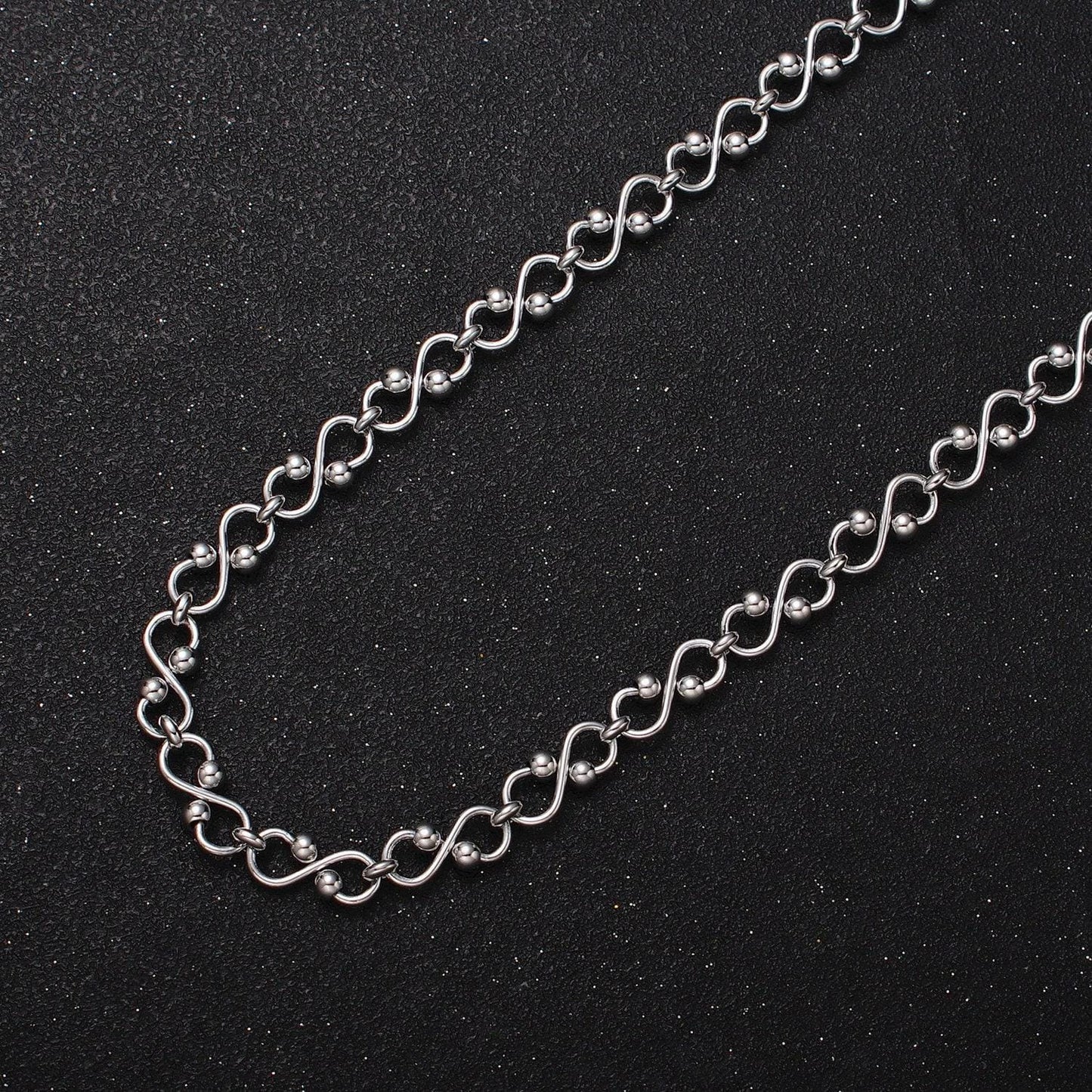 Medium infinity link chain 5.3mm unique figure 8 design unfinished chain by yard for jewelry making supply | roll-1197