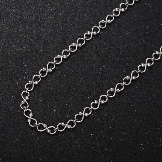 Medium infinity link chain 5.3mm unique figure 8 design unfinished chain by yard for jewelry making supply | roll-1197