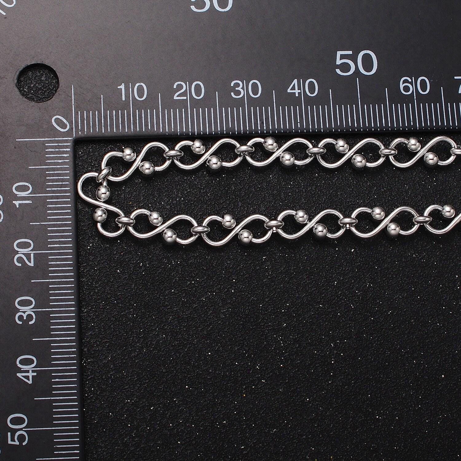 Medium infinity link chain 5.3mm unique figure 8 design unfinished chain by yard for jewelry making supply | roll-1197