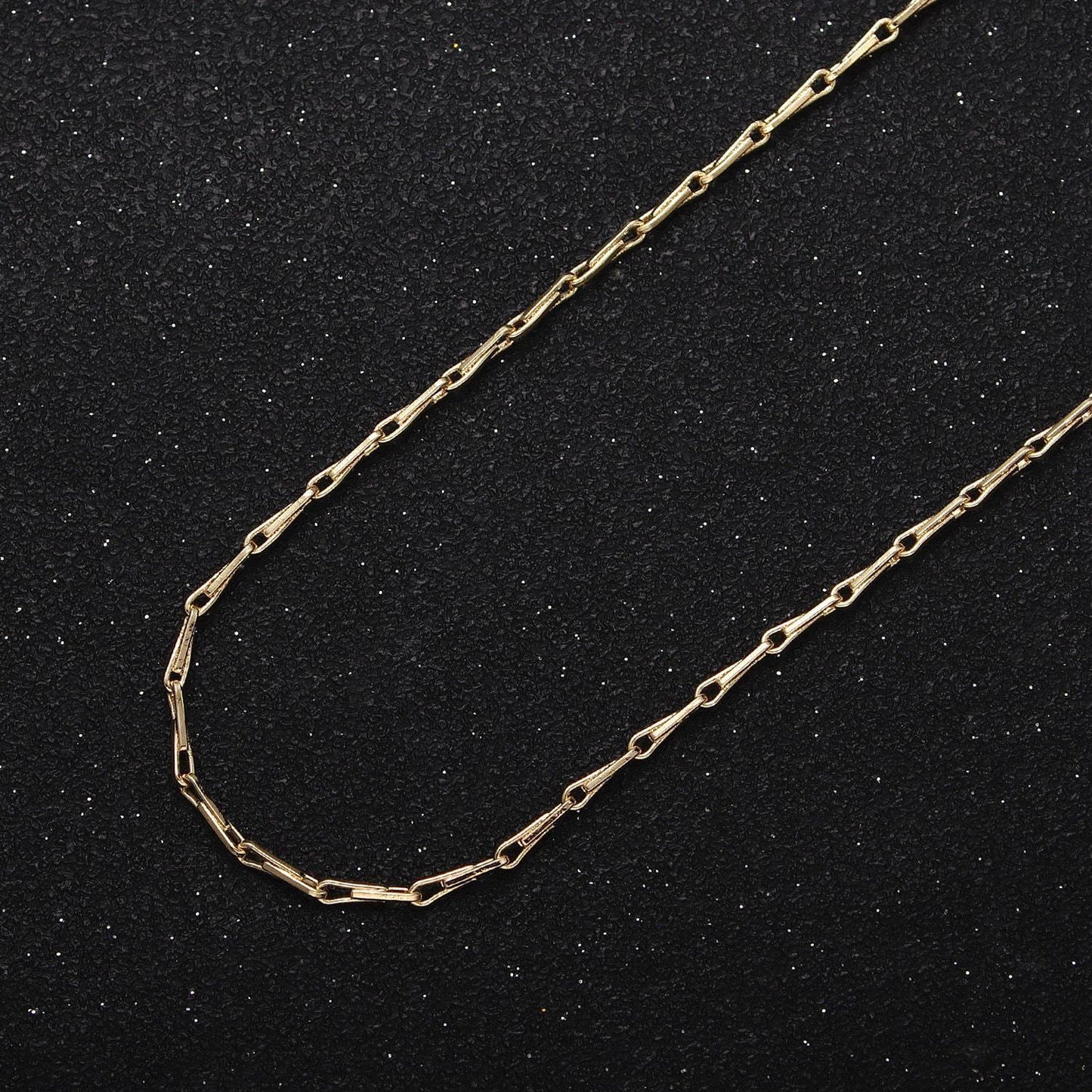Dainty 1.5mm 24k gold filled barleycorn rectangular link unfinished gold, silver chain for jewelry making by yard | roll-1060, roll-11088