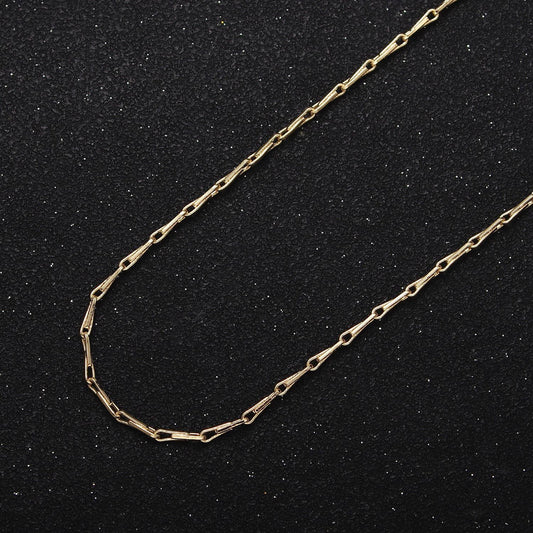 Dainty 1.5mm 24k gold filled barleycorn rectangular link unfinished gold, silver chain for jewelry making by yard | roll-1060, roll-11088