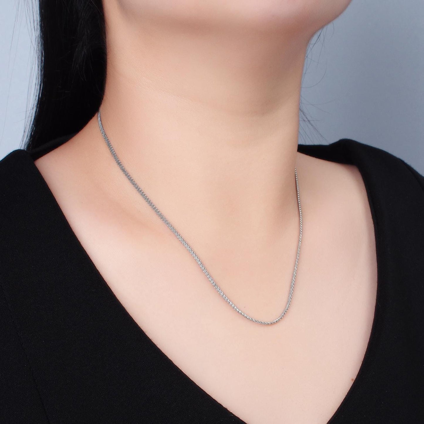 18.1 inch panther chain stainless steel necklace in gold & silver | wa-2602 wa-2603