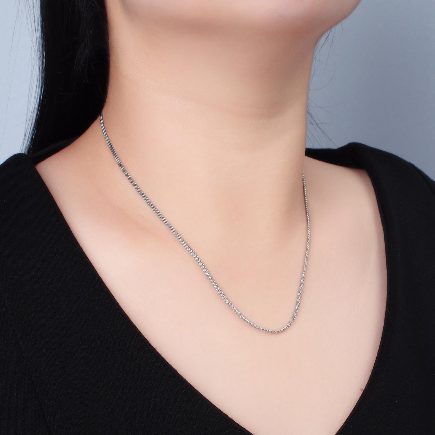 18.1 inch panther chain stainless steel necklace in gold & silver | wa-2602 wa-2603