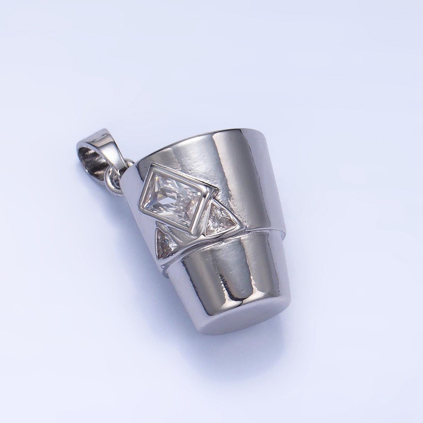 Whisky glass charms silver / gold cz rock charms, jewelry supply wholesale aa1004