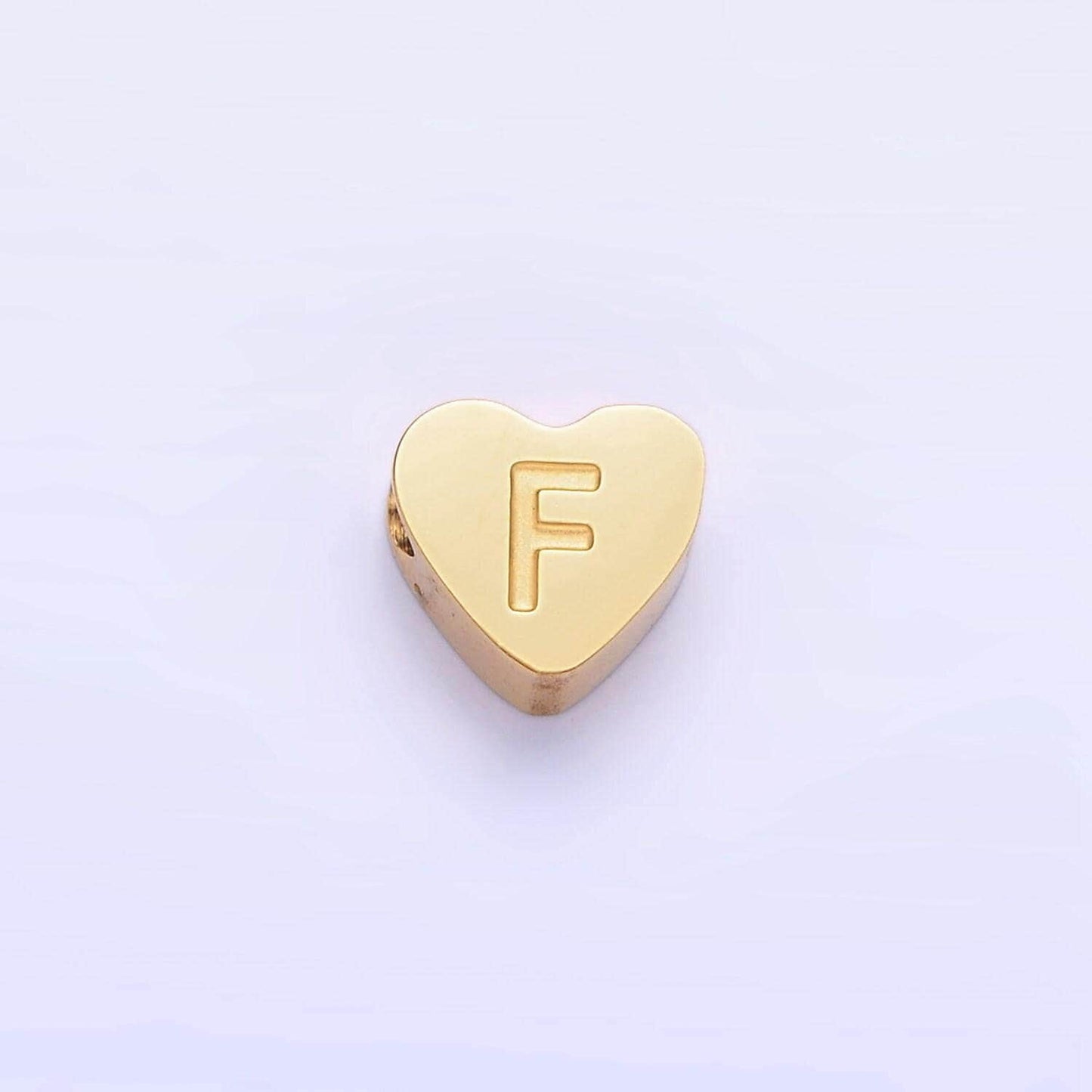 Stainless steel Heart letter alphabet Bead Spacer Initial heart shaped beads in gold for Beaded Bracelet Supply| a1552-a1564