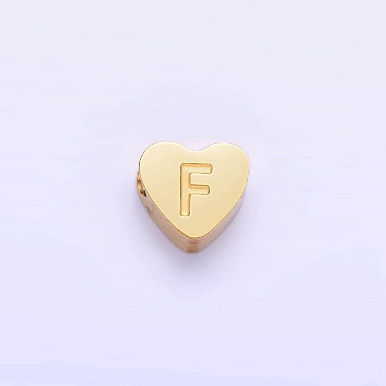 Stainless steel Heart letter alphabet Bead Spacer Initial heart shaped beads in gold for Beaded Bracelet Supply| a1552-a1564