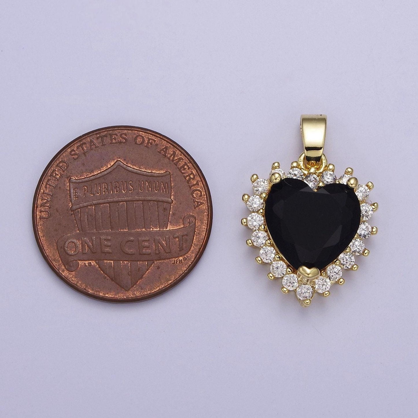 Gold micro pave heart cz pendant charm for jewelry necklace making, j-541