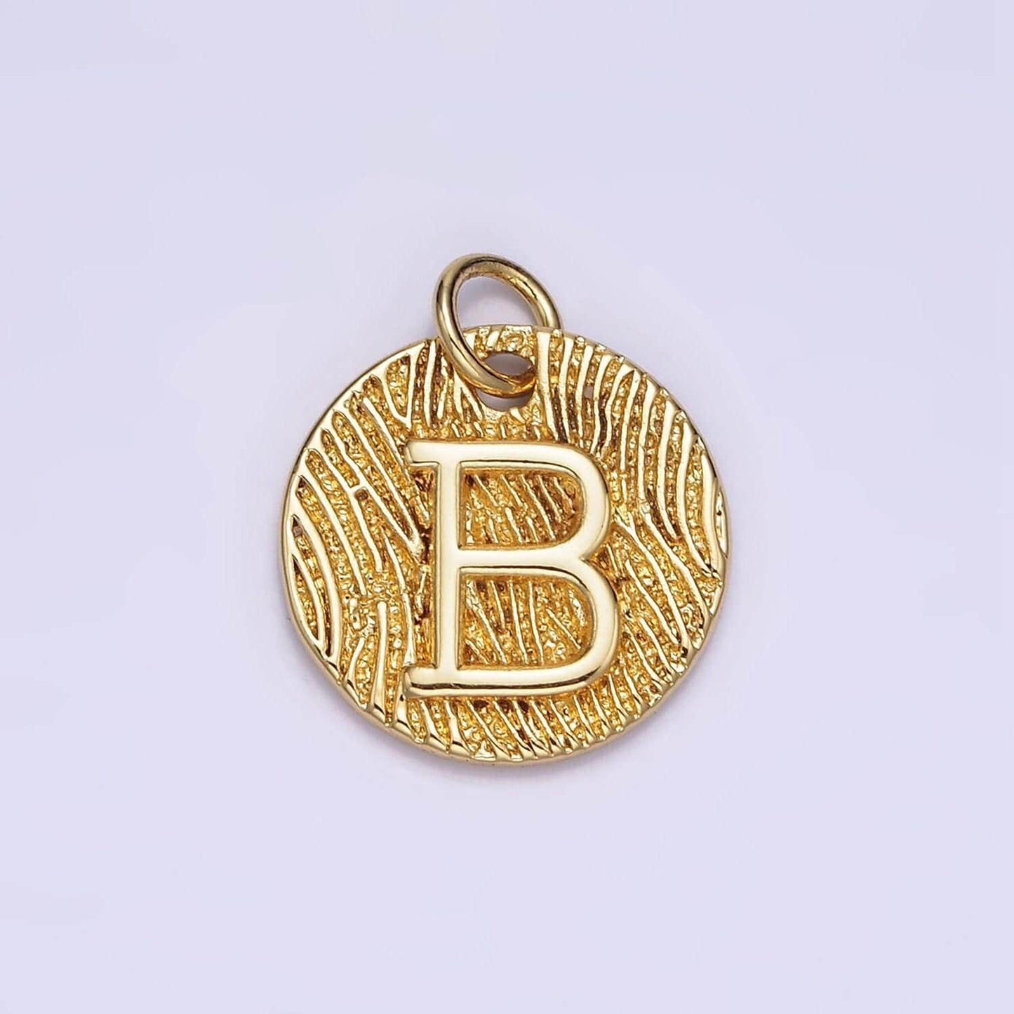 24k gold alphabet charms, english letter pendants 15mm initial coin pendants | a1119-a1131