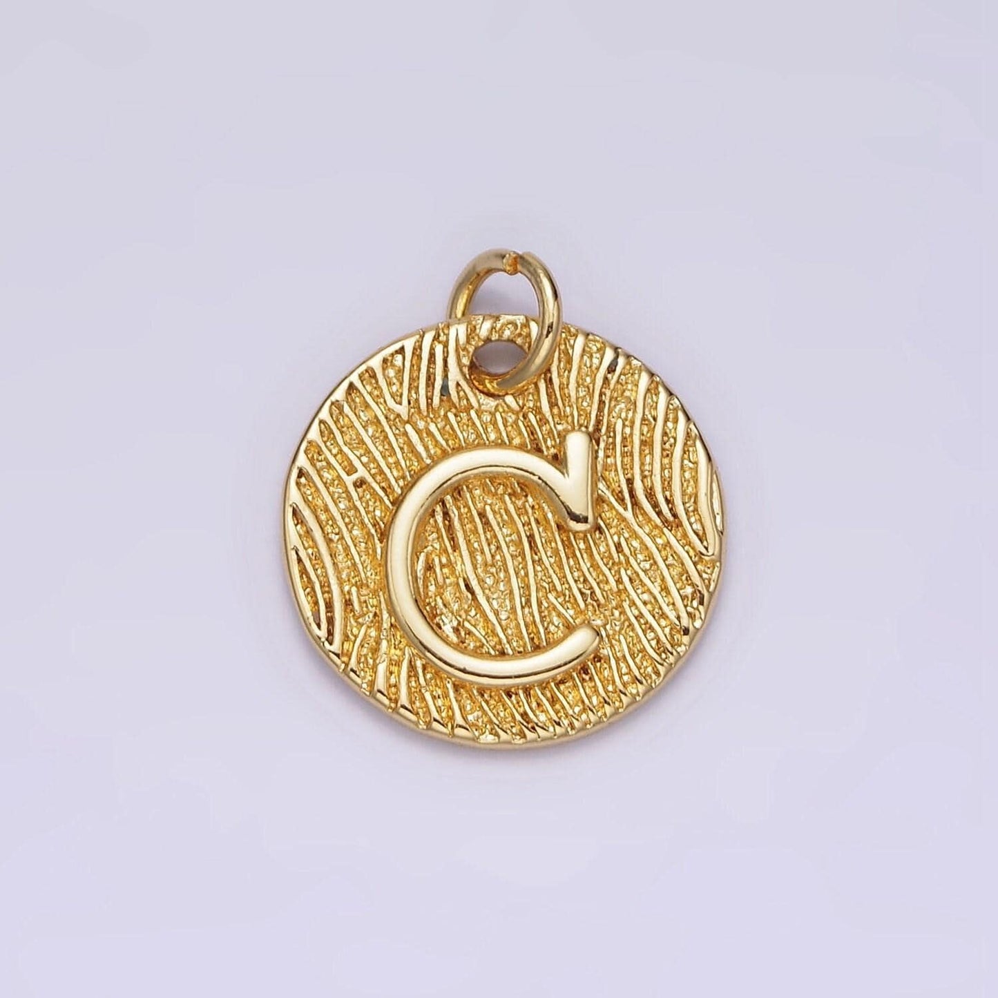 24k gold alphabet charms, english letter pendants 15mm initial coin pendants | a1119-a1131