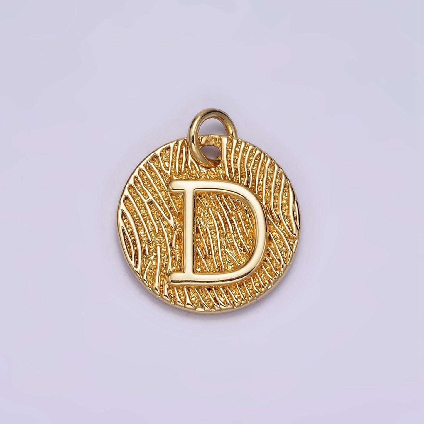 24k gold alphabet charms, english letter pendants 15mm initial coin pendants | a1119-a1131